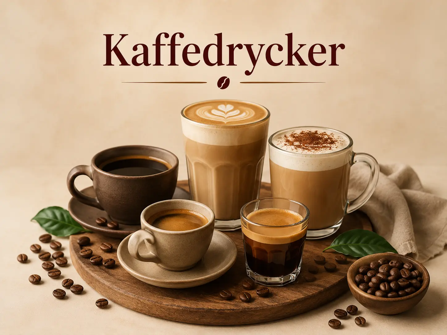 En kopp nybryggt kaffe som representerar våra kaffedrycker