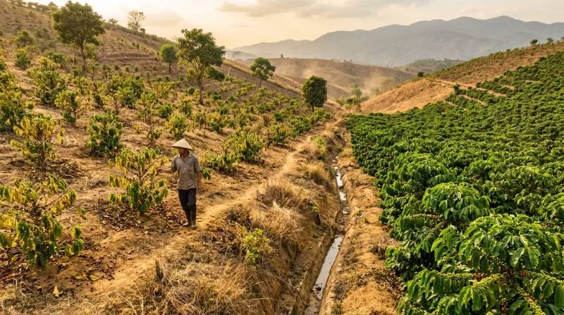 Stressad arabica och grönare robusta i varmt klimat