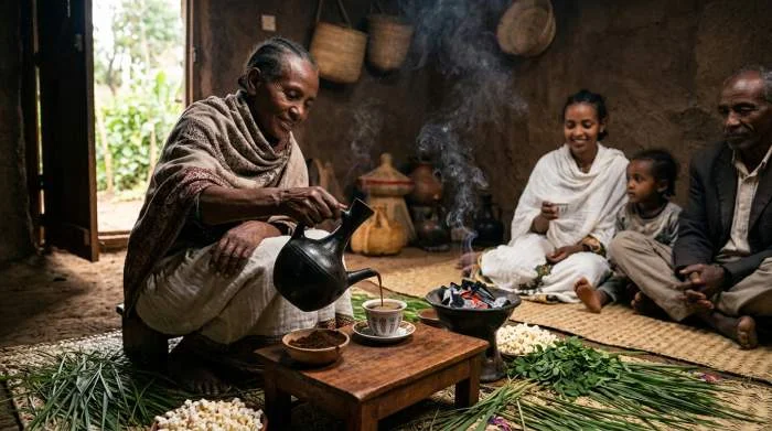 Baraka, den sista och mest välsignade koppen i etiopisk kaffeceremoni