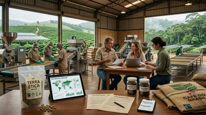 Brasilianska kaffeproducenter granskas för hållbar och etisk handel