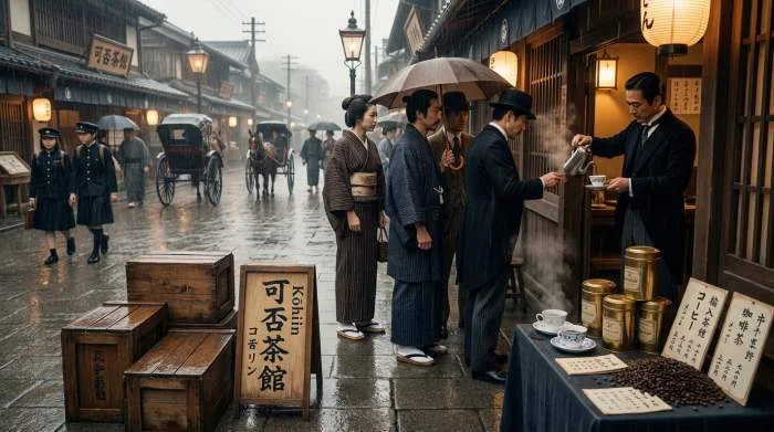 Kōhiin öppnar som Japans första kaffehus i Ueno 1888