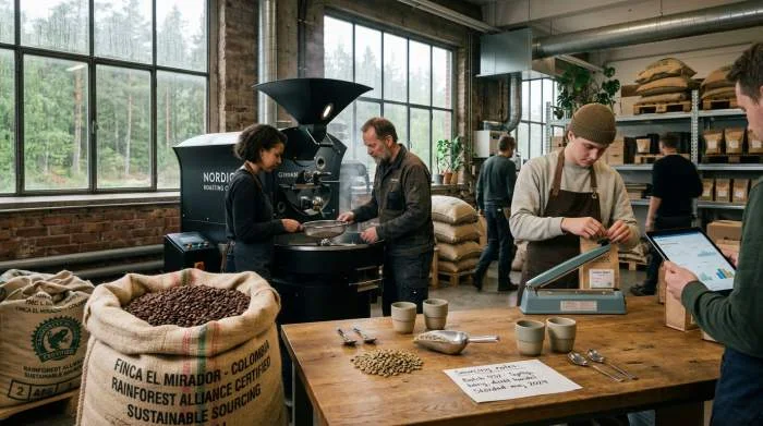 Hållbart kaffe i svenskt rosteri