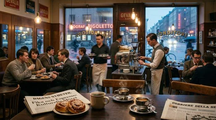 Svensk fika med modern espresso