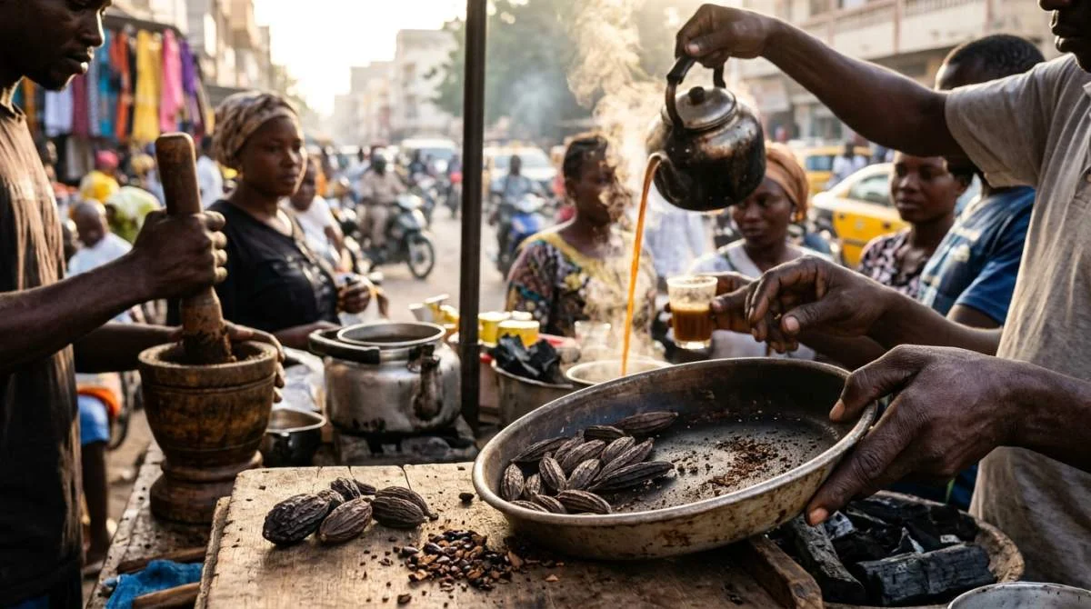 Café Touba med kaffe och djar i Senegal