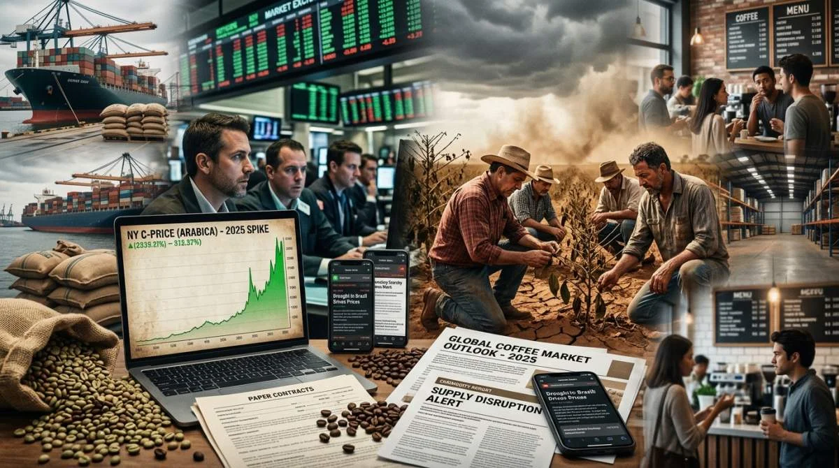 Kaffepriset stiger kraftigt på råvarumarknaden under 2025