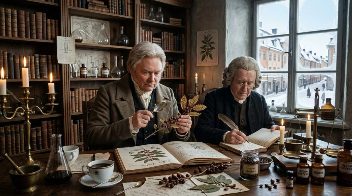 Svenska forskare studerar kaffe i laboratorium